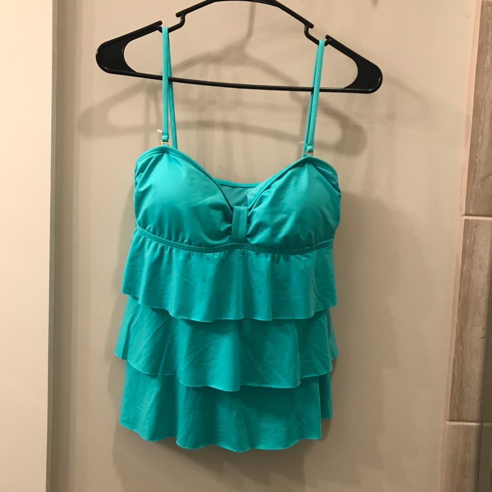 Kenneth Cole Tankini Ruffle Top